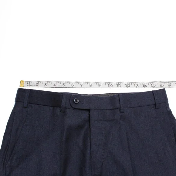 Hiltl NWT DiBiella Dress Pants Size 32 US Contemporary Fit in Blue 100% Wool